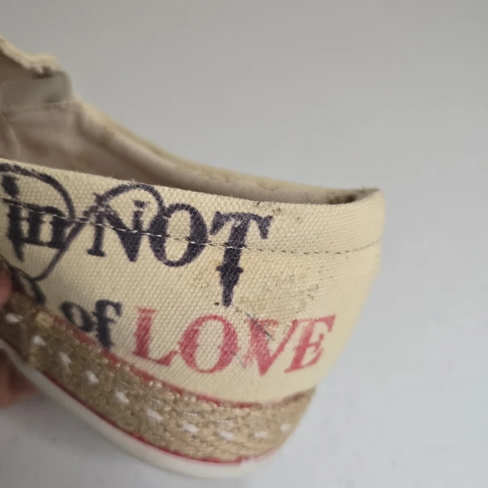 GOBY FOREVER LOVE MATTED CANVAS WOMEN SLIP ON SHOES‎ SZ 8.5